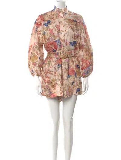 Pre-owned Zimmermann 2023 Linen Romper In Neutral