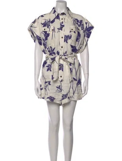 Pre-owned Zimmermann 2023 Linen Romper In Neutral