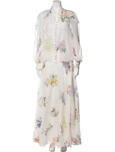 Pre-owned Zimmermann 2023 Linen Skirt Set In Neutral