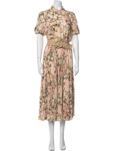 Pre-owned Zimmermann 2023 Midi Length Dress In Pink