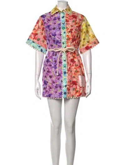 Pre-owned Zimmermann 2023 Mini Dress In Neutral