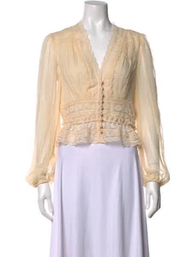 Pre-owned Zimmermann 2023 V-neck Blouse In Neutral