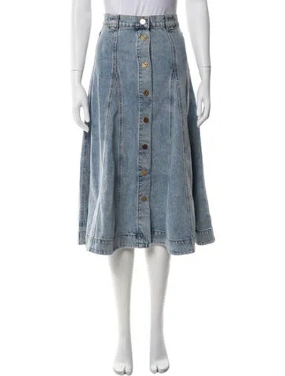 Pre-owned Zimmermann 2025 Midi Length Skirt In Blue