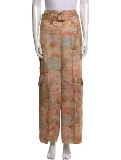 Pre-owned Zimmermann 2025 Wide Leg Pants In Neutral