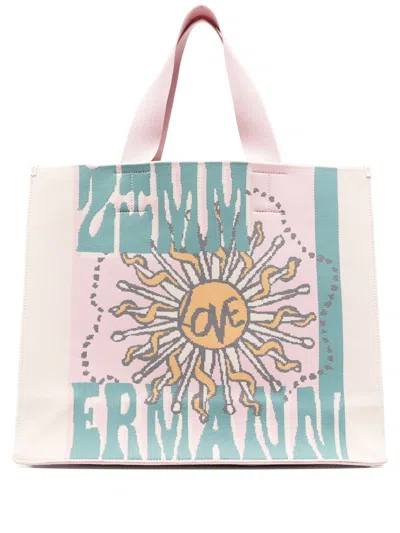 ZIMMERMANN LARGE JACQUARD TOTE,2625XR25A2 LOVART LOVE ARTWORK