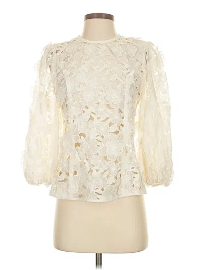 Pre-owned Zimmermann 3/4 Sleeve Blouse In White