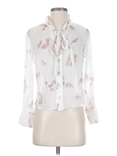 Pre-owned Zimmermann 3/4 Sleeve Blouse In White