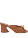 Zimmermann Gleam 75 Leather Mules In Brown