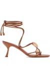 Zimmermann Gleam Embellished Leather Sandals In Brown