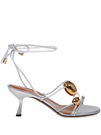 Zimmermann 65mm Gleam Strappy Sandals In Silver