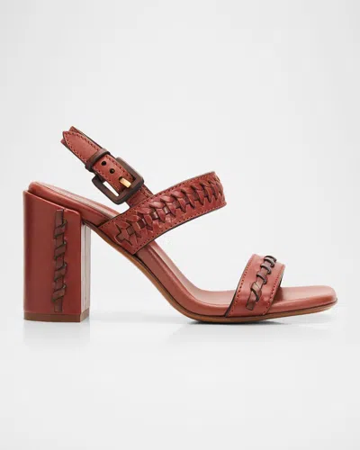 Zimmermann 85mm Alchemy Leather Block-heel Sandals In Brown