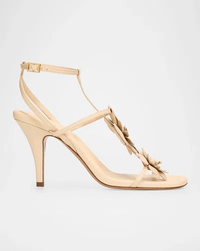 Zimmermann 85mm Belara Leather T-strap Sandals In Neutral