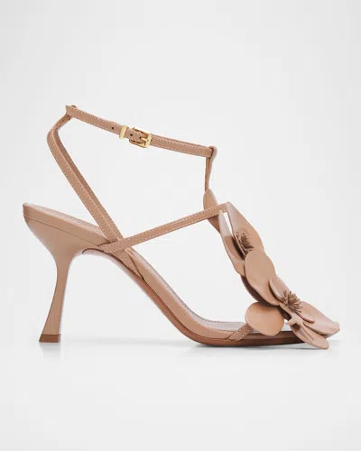 Zimmermann 85mm Orchid Leather Sandals In Brown