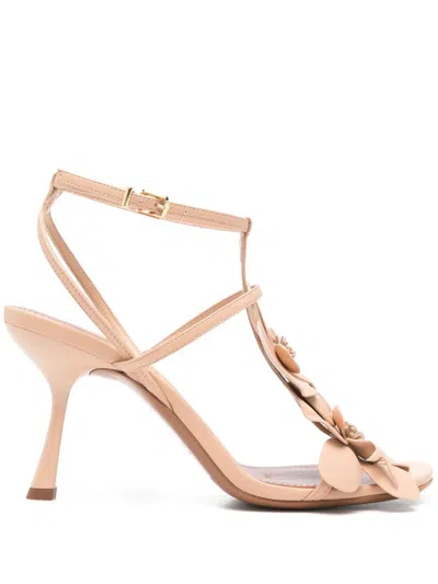 Zimmermann 100mm Orchid Sandals In Beige