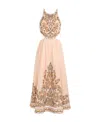 Zimmermann Devi Linen Midi Dress In Nude