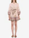 Zimmermann Womens Pink Paisley Alchemy Belted Floral-print Linen Mini Dress In Pink