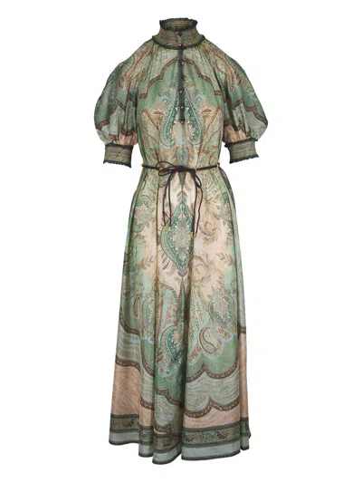 ZIMMERMANN Long silk dress with pattern ZIMMERMANN