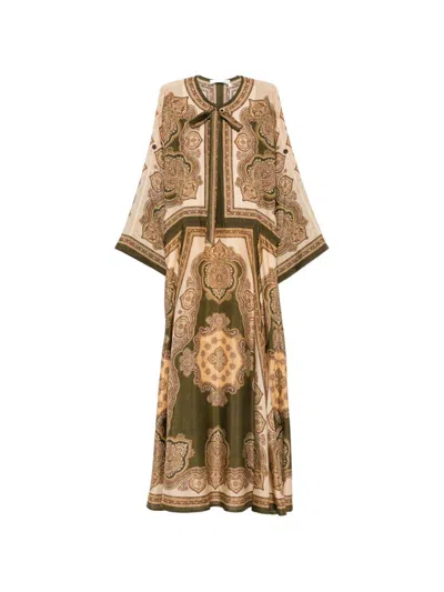 Zimmermann Abito Midi Mahon Con Stampa  In Multi