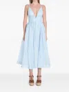 Zimmermann Womens Mint Illuminate V-neck Linen-silk Midi Dress Xs In Clear Blue