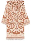 Zimmermann Embroidered Terry Fabric Wylie Mini Dress In Brown
