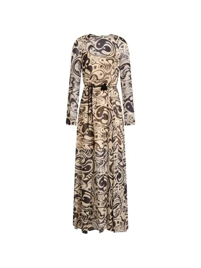 Zimmermann Abstract-print Georgette Maxi Dress In White