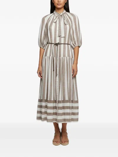 Pre-owned Zimmermann Acacia Belted Maxi Shirt Dress In Brown