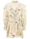 Zimmermann Womens Balance Long-sleeve Linen And Silk-blend Mini Dress White Hydrangea Xxs In White