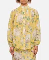 Zimmermann Acacia Scallop Floral Print Shirt In Yellow