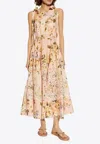 Zimmermann Acacia Broderie Anglaise Floral Midi Dress In Neutral