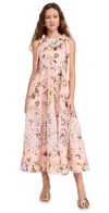 Zimmermann Acacia Broderie Anglaise Linen Midi Dress In Pink Floral