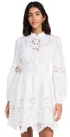 Zimmermann Acacia Broderie Mini Dress Ivory In Ivory