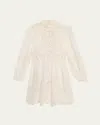Zimmermann 'acacia'white Mini Dress With All-over Broderie Anglaise And Scallop Hem In Ivory