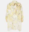 ZIMMERMANN ACACIA EMBROIDERED FLORAL LINEN MINIDRESS