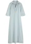 Zimmermann Acacia Chambray Midi Dress In Blue Light
