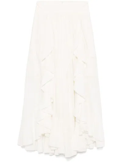 Zimmermann Ruffled Maxi Skirt In White