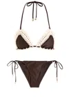 Zimmermann Acacia Crochet-trimmed Bikini In Chocolate
