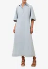 Zimmermann Acacia Chambray Midi Dress In Light Blue