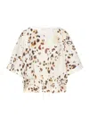 Zimmermann Acacia Draw Waist Top Watercolour Leopard In Multi