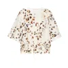 Zimmermann Animal Print Drawstring Waist Oversize Top In White