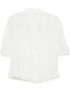Zimmermann Acacia Ruffled Embroidered Ramie Blouse In White