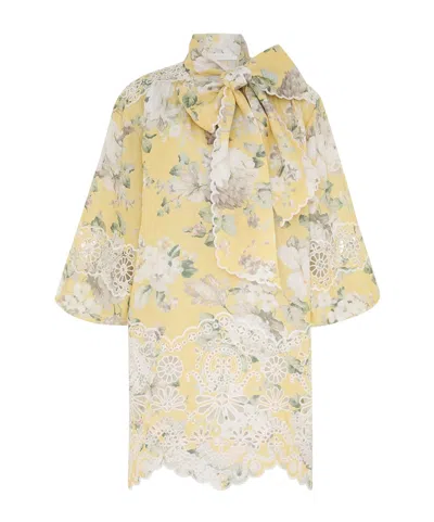 Zimmermann Acacia Mini Dress In Neutrals