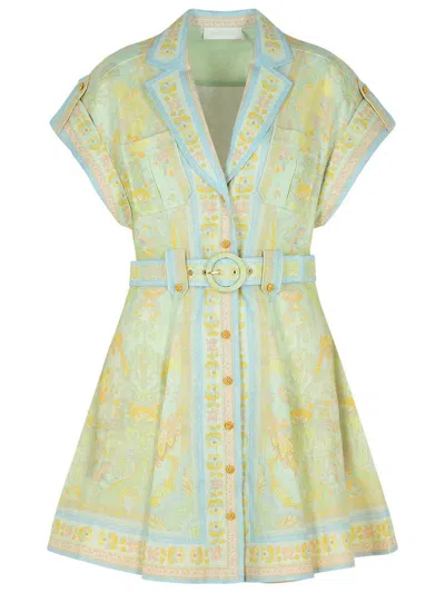 Zimmermann 'acacia' Light Green Linen Dress