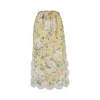 Zimmermann Jupe Midi Acacia Scallop In Yellow