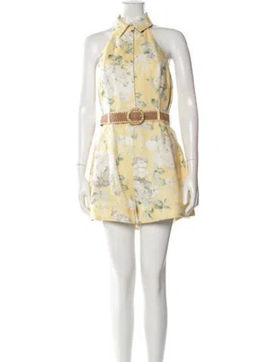 Pre-owned Zimmermann Acacia Linen Romper In White