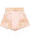 Zimmermann Acacia Linen Shorts In Pink