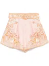 Zimmermann Acacia Linen Shorts In Pink