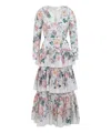 Zimmermann Beige Acacia Printed Cotton Long Dress In Multicolor