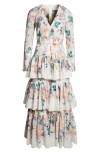 Zimmermann Beige Acacia Printed Cotton Long Dress In Cream Multi Floral