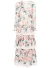 Zimmermann Beige Acacia Printed Cotton Long Dress In Neutrals