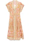 Zimmermann Acacia Belted Linen Shirt Dress In Multicolour